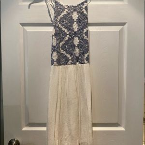 Altered State backless sundress navy & cream